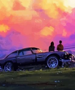 Couple Car Sunset Paint By Numbers