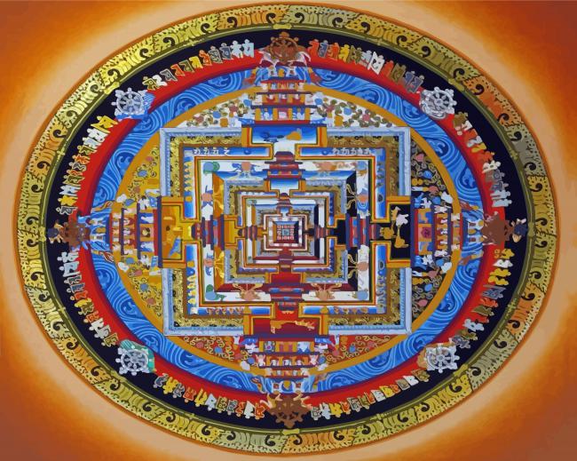 Kalachakra Traditional Mandala Paint By Numbers