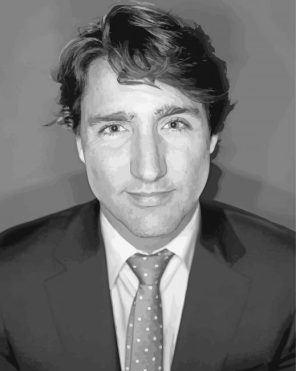 Black And White Justin Trudeau Paint By Numbers