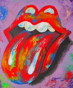 Colorful Rolling Stones Logo Paint By Numbers
