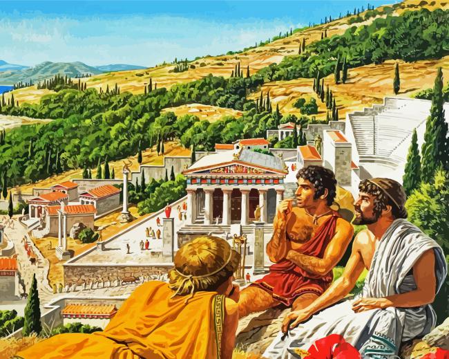 Greek Scene Art Paint By Numbers