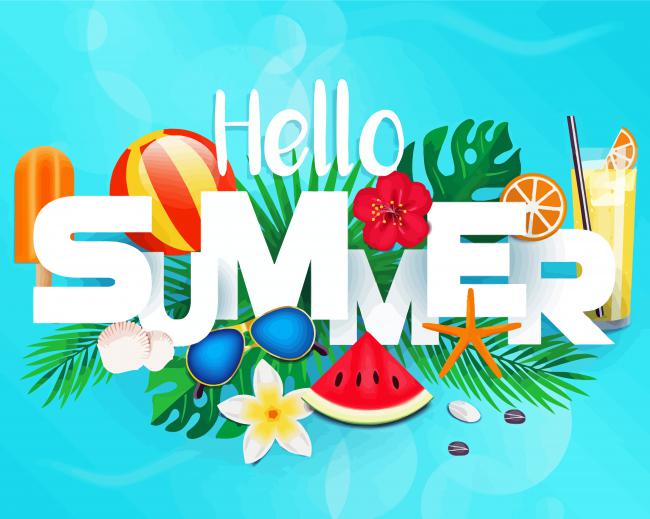 Illustration Hello Summer Paint By Numbers