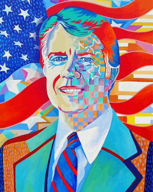 Jimmy Carter Pop Art Paint By Numbers