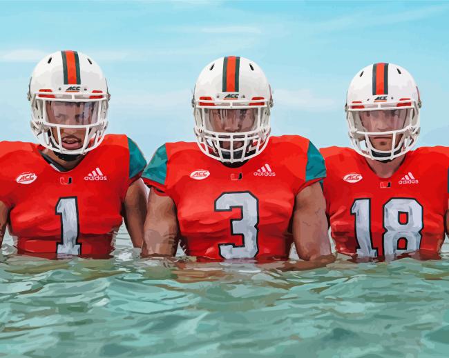 Miami Football Players Paint By Numbers
