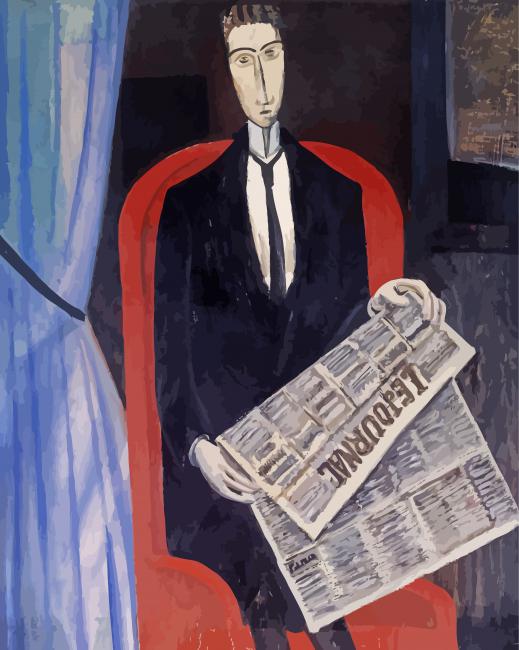 Portrait Of A Man With A Newspaper By Andre Derain Paint By Numbers