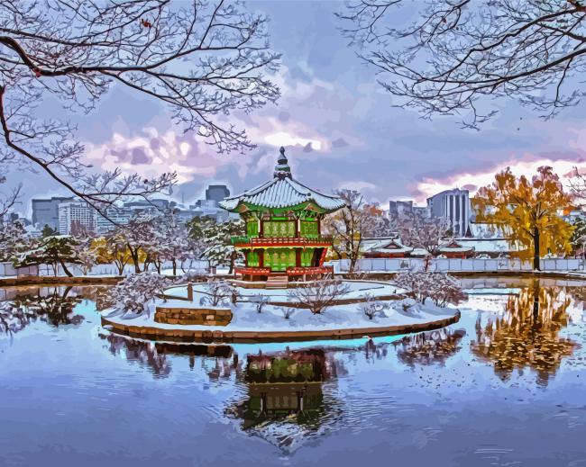 Seoul Korea Winter Paint By Numbers