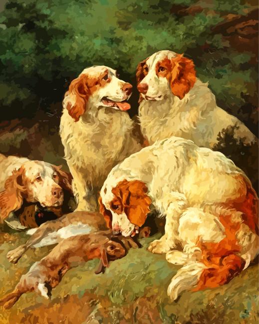 The Clumber Spaniels Dogs Paint By Numbers