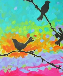 Three Birds Silhouette Paint By Numbers