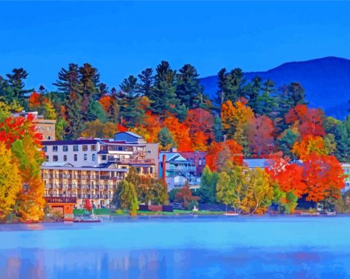 Village Of Lake Placid Paint By Numbers