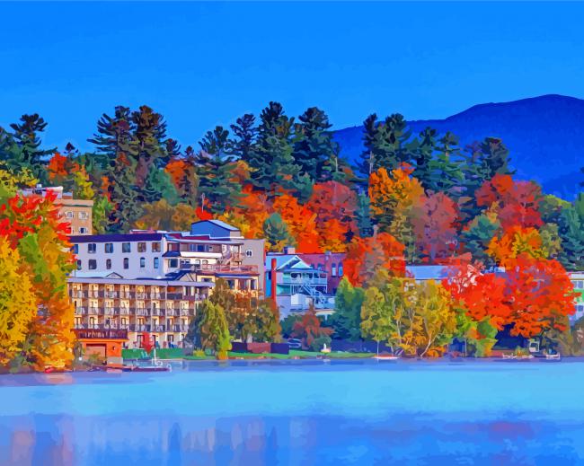 Village Of Lake Placid Paint By Numbers