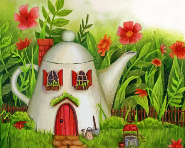 Aesthetic Fantasy Gnomes House Paint By Numbers