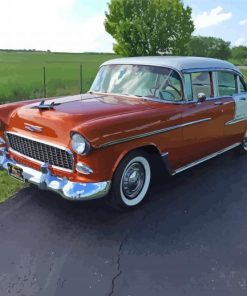 Brown 1955 Chevy Four Door Paint By Numbers