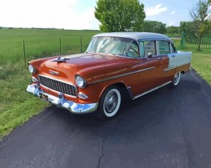 Brown 1955 Chevy Four Door Paint By Numbers