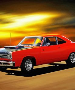 Cool Red 69 Road Runner Paint By Numbers