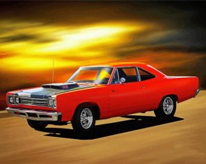 Cool Red 69 Road Runner Paint By Numbers
