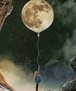 Little Girl Catching The Moon Paint By Numbers