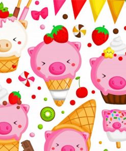 Pig Ice Creams Paint By Numbers