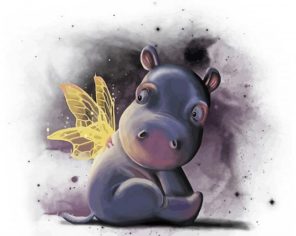 Baby Hippo Angel Paint By Numbers