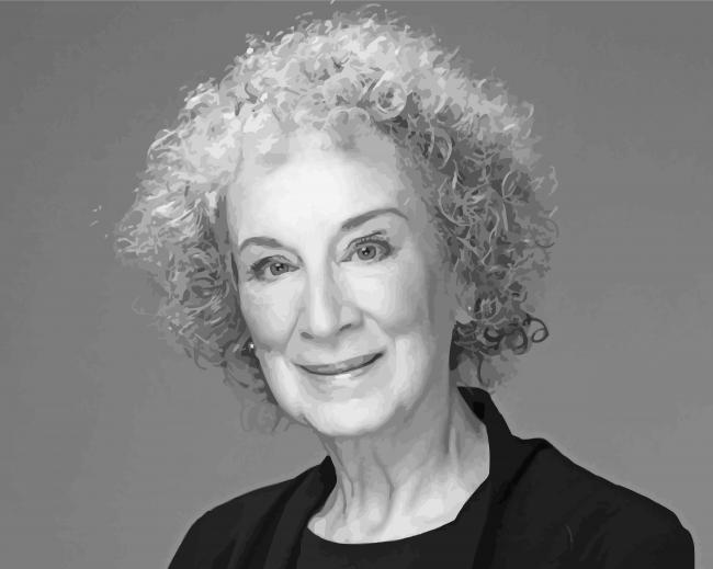 Black And White Poet Margaret Atwood Paint By Numbers