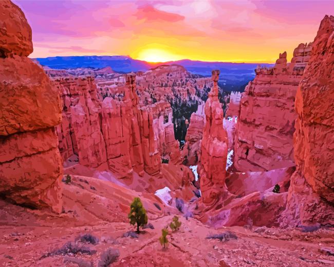 Bryce National Park At Sunset Paint By Numbers