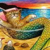 Cat Mermaid On Hammock Paint By Numbers