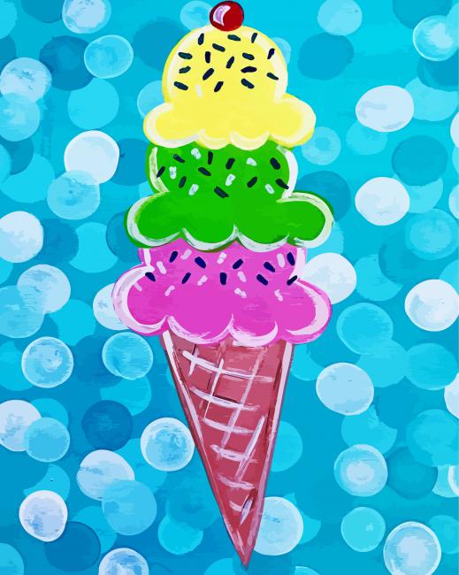 Colorful Ice Cream Art Paint By Numbers