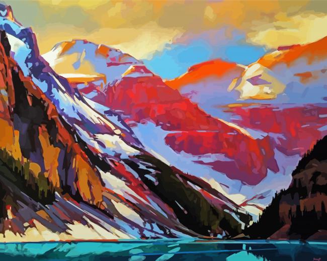 Colorful Mountains Illustration Paint By Numbers