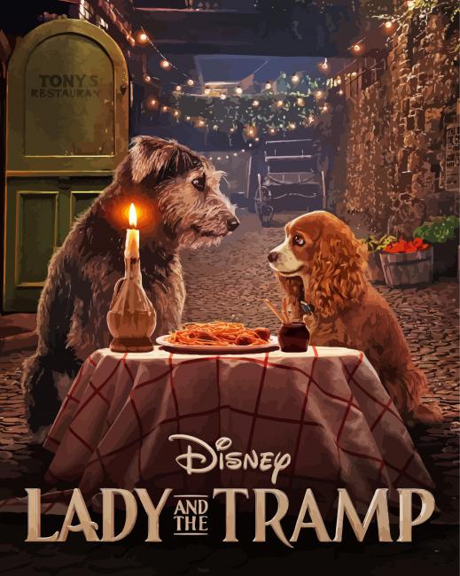 Disney Lady And The Tramp Film Poster Paint By Numbers