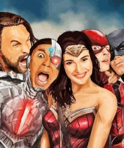 Funny Justice League Heroes Paint By Numbers