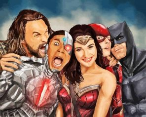Funny Justice League Heroes Paint By Numbers