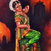 Hindu Dancer In Green Paint By Numbers