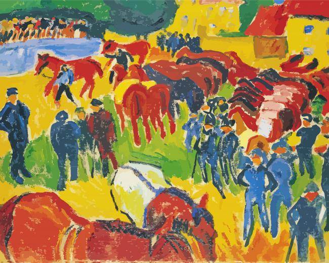 Horse Fair Max Pechstein Paint By Numbers