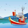 Illustration Wooden Trawler Paint By Numbers