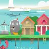 Illustration Marthas Vineyard Poster Paint By Numbers