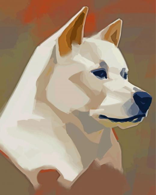 Jindo Dog Head Art Paint By Numbers