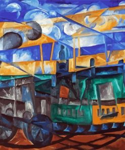 Landscape With A Train By Natalia Goncharova Paint By Numbers