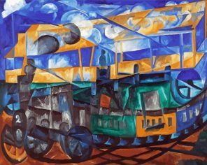 Landscape With A Train By Natalia Goncharova Paint By Numbers