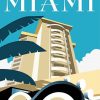 Miami Art Deco Travel Poster Paint By Numbers