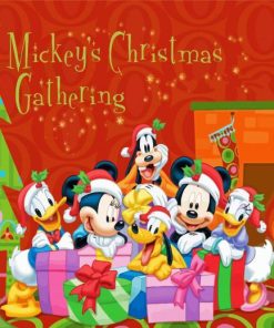 Mickey Mouse Christmas Gathering Paint By Numbers