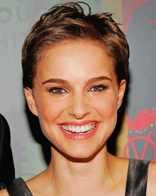 Natalie Portman With Short Hair Paint By Numbers