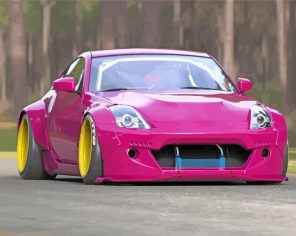 Pink Nissan 350z Car Paint By Numbers