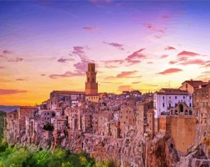 Pitigliano Sunset Paint By Numbers