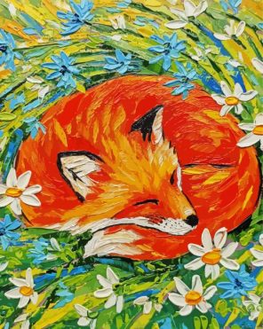 Quirky Fox And Flowers Paint By Numbers