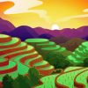 Rice Field Illustration Paint By Numbers