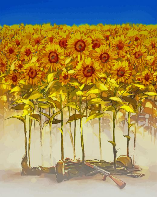 Sunflowers Ukrainian Art Paint By Numbers