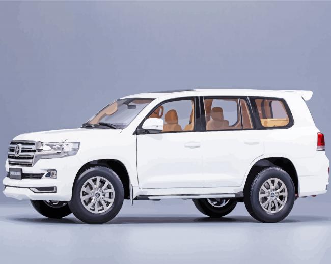 White Toyota Landcruiser Car Paint By Numbers