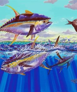 Yellowfin Tuna Underwater Paint By Numbers