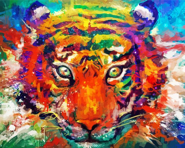 Abstract Tiger Head Art Paint By Numbers