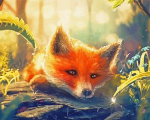 Beautiful Fox In Forest Art Paint By Numbers