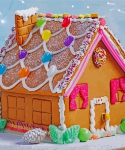 Beautiful Ginger Bread House Paint By Numbers